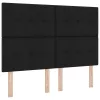  LED Box Spring Ágy matracmal Fekete 140 x 190 cm szövet