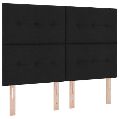  LED Box Spring Ágy matracmal Fekete 140 x 190 cm szövet