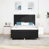 LED Box Spring Ágy matracmal Fekete 140 x 190 cm szövet