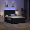  LED Box Spring Ágy matracmal Fekete 140 x 190 cm szövet