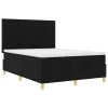  LED Box Spring Ágy matracmal Fekete 140 x 190 cm szövet