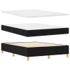  LED Box Spring Ágy matracmal Fekete 140 x 190 cm szövet