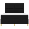  LED Box Spring Ágy matracmal Fekete 140 x 190 cm szövet