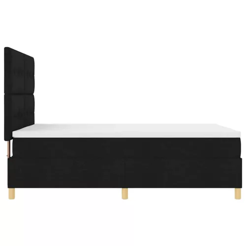  LED Box Spring Ágy matracmal Fekete 140 x 190 cm szövet