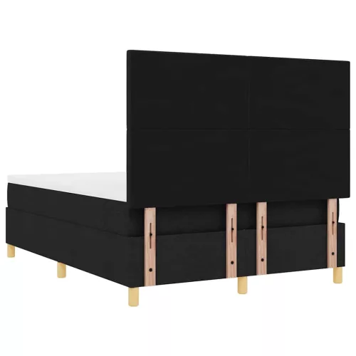  LED Box Spring Ágy matracmal Fekete 140 x 190 cm szövet
