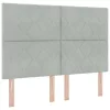  Boxspring Ágy Mattal & LED Fénnyel Világosszürke 140x190 cm Bársonyos