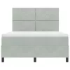  Boxspring Ágy Mattal & LED Fénnyel Világosszürke 140x190 cm Bársonyos