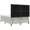  Boxspring Ágy Mattal & LED Fénnyel Világosszürke 140x190 cm Bársonyos