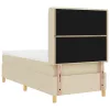  Boxrugós ágy matracmal fejtámlával Krém 90 x 190 cm szövet