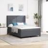  Boxspring Ágy Mattress & LED Sötétszürke 160x200 cm Velvet