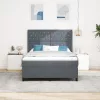  Boxspring Ágy Mattress & LED Sötétszürke 160x200 cm Velvet
