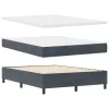  Boxspring Ágy Mattress & LED Sötétszürke 160x200 cm Velvet