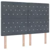  Boxspring Ágy Mattress & LED Sötétszürke 160x200 cm Velvet