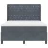  Boxspring Ágy Mattress & LED Sötétszürke 160x200 cm Velvet