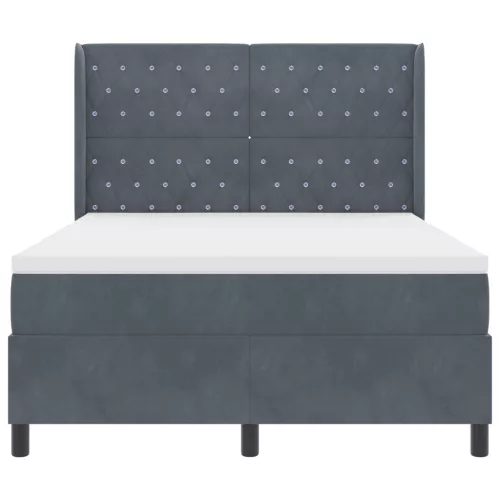  Boxspring Ágy Mattress & LED Sötétszürke 160x200 cm Velvet