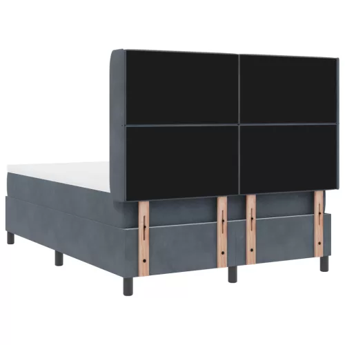  Boxspring Ágy Mattress & LED Sötétszürke 160x200 cm Velvet