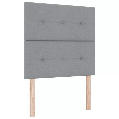  Boxrugós ágy matracmal Világosszürke 90 x 200 cm szövet