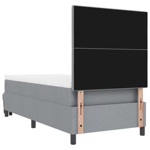  Boxrugós ágy matracmal Világosszürke 90 x 200 cm szövet