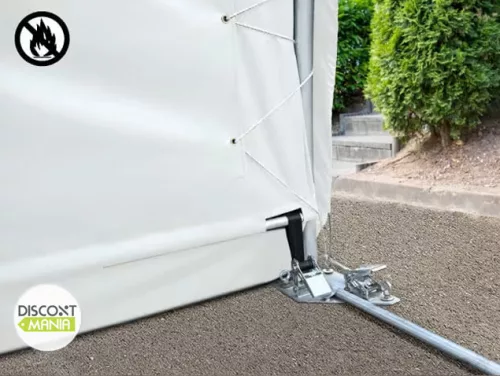 TP HIGHLANDER 9,15x26m ipari sátorcsarnok / mezőgazdasági sátor nehezen éghető PRIMEtex 2300 ponyvával, ablakkal - sötétzöld