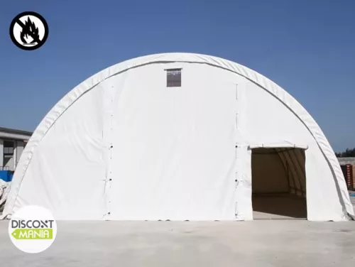 TP HIGHLANDER 9,15x26m ipari sátorcsarnok / mezőgazdasági sátor nehezen éghető PRIMEtex 2300 ponyvával, ablakkal - sötétzöld