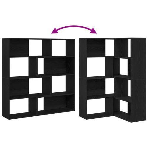  Sarokszekrény Fekete Tölgy 140x30x140 cm Műgyanta