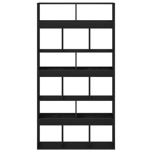  Szobaelválasztó 2 db Fekete tölgy 100x33x187,5 cm Műgyanta