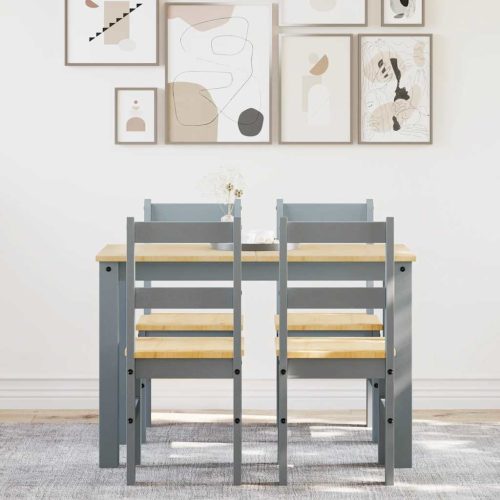  Panama 5 részes szürke tömör fenyőfa étkezőgarnitúra