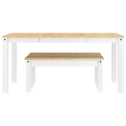  PANAMA 3 részes fehér tömör fenyőfa étkezőgarnitúra