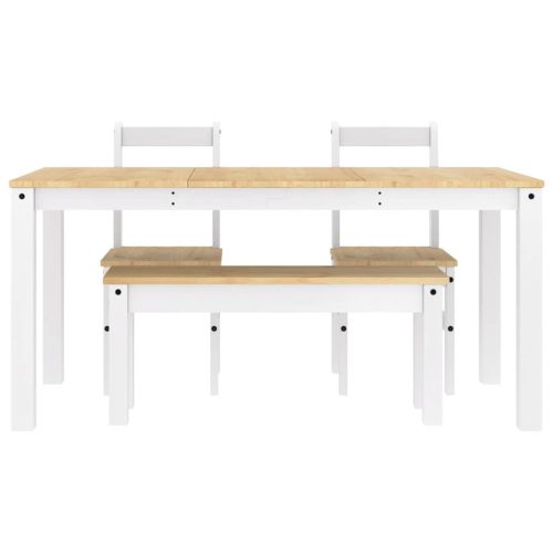  PANAMA 4 részes fehér tömör fenyőfa étkezőgarnitúra