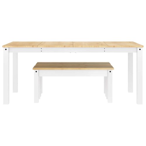  PANAMA 3 részes fehér tömör fenyőfa étkezőgarnitúra