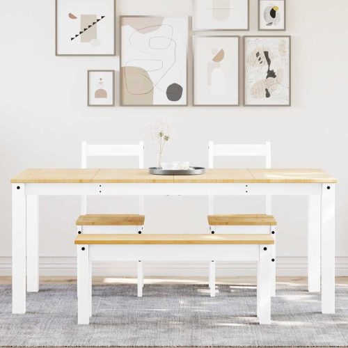  PANAMA 4 részes fehér tömör fenyőfa étkezőgarnitúra