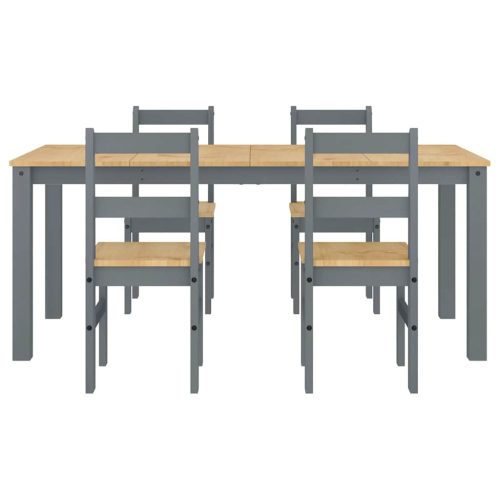  Panama 5 részes szürke tömör fenyőfa étkezőgarnitúra