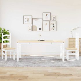  Panama 3 részes fehér tömör fenyőfa étkezőgarnitúra