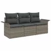  Kerti Kanapé Szett 3 pcs Szürke 196 x 62 x 85cm polirattan