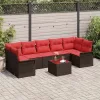 Kerti Kanapé Szett 8 pcs Barna polirattan