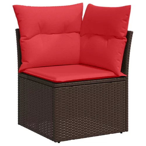  Kerti Kanapé Szett párnával 6 pcs Barna polirattan