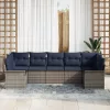  Kerti Kanapé Szett párnával 7 pcs Szürke Poli rattan