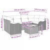  7 részes kerti kanapégarnitúra párnákkal szürke poli rattan