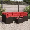  Kerti Kanapé Szett Barna 55 x 55 x 37 cm polirattan