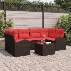  Kerti Kanapé Szett Barna 55 x 55 x 37 cm polirattan