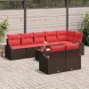  Kerti Kanapé Szett 9 pcs Barna polirattan