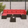  Kerti Kanapé Szett párnával 8 pcs Barna Poly Rattan