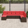  Kerti Kanapé Szett 8 pcs Barna Poli rattan