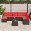  Kerti Kanapé Szett párnával 9 pcs Barna Poly Rattan