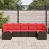 Kerti Kanapé Szett párnával 7 pcs Barna Poly Rattan