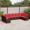  Kanapé Szett párnával 10 pcs Barna polirattan