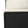  10 részes Kertkanapé Készlet Párnákkal Fekete Poli Rattan