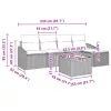  5 Darabos Kert Kanapé Szett Párnákkal Szürke Polirattan