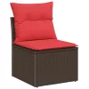  Kerti Kanapé Szett párnával 7 pcs Barna polirattan
