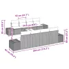  Kanapé 6 pcs Fekete 294 x 62 x 69 cm polirattan
